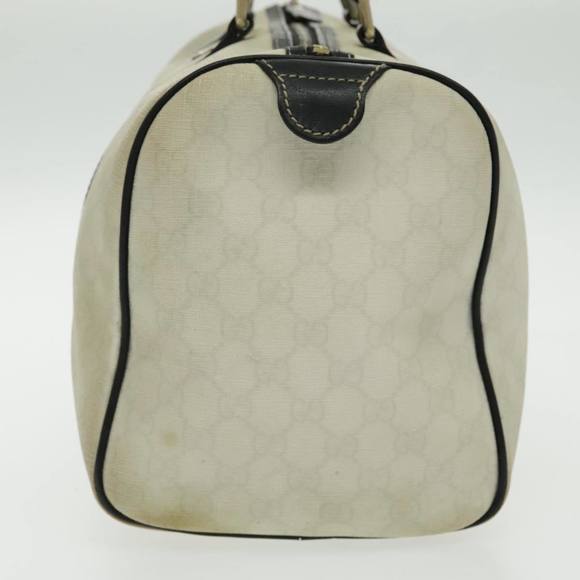 GUCCI GG Supreme Boston Bag PVC Leather White Black Gold 193603 Auth 96410 - Picture 3 of 16